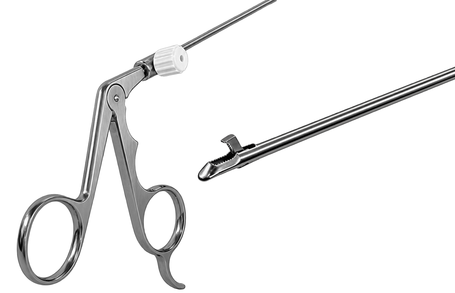 Laryngoskopie-Instrument: Griff, Rohrschaft und Maulteil